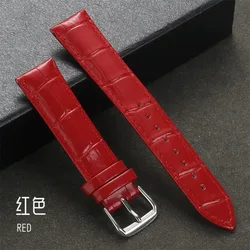 Universal Calfskin Leather Waterproof Sport Bracelet Watch Strap - 22mm (Red)