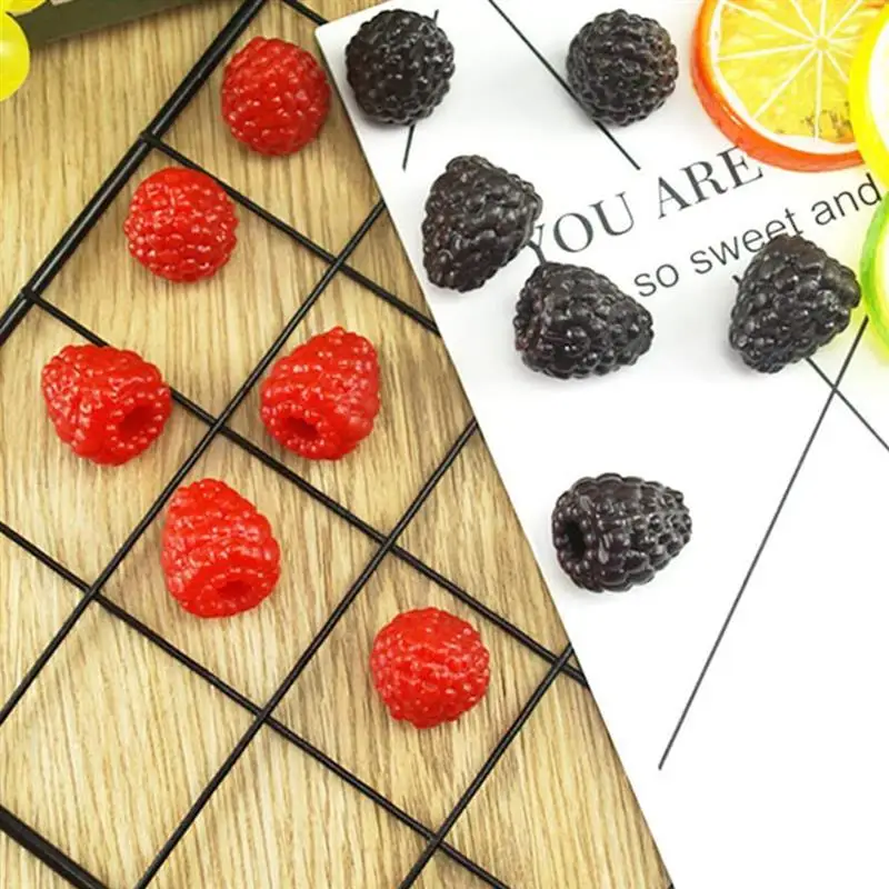 10pcs Simulation Raspberry Artificial Fruit Fake Home Display Decoration Early Education Photography Props Decoration artificial fruits and vegetables