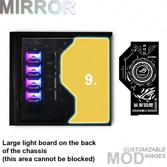 GX601 Mirror Panel ROG Strix Helios Chassis Lighting DIY PC Shroud 