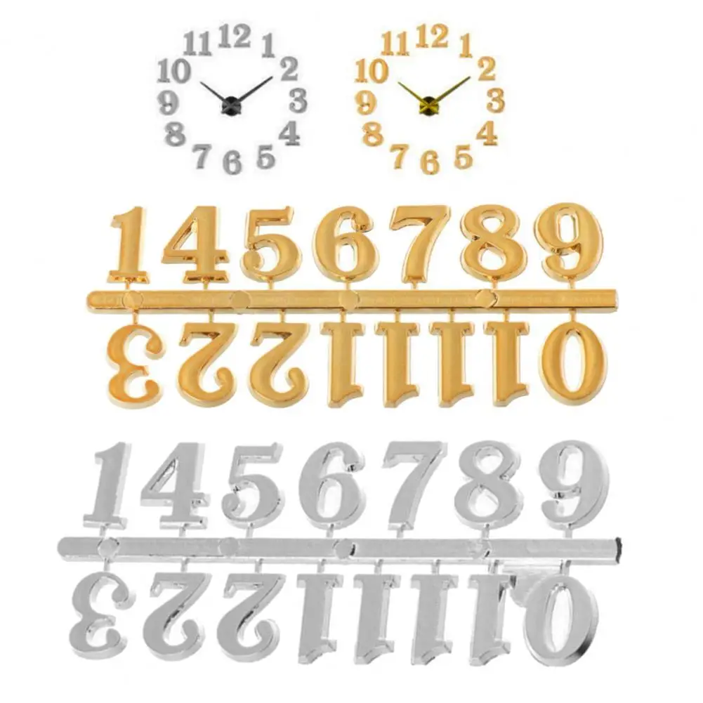 12Pcs/Set Clock Numeral Arab Number Easy Assembly Solid Color Replacement DIY Quartz Clock Number for Home