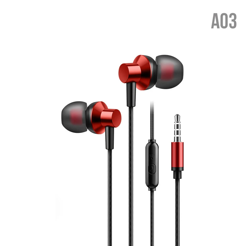 

A03 Portable Sport Earphone Wired Super Bass With Microphone 3.5mm In-Ear Wired Hands Free For Xiaomi Huawei ForSamsung