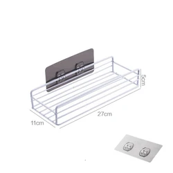 Rustproof Traceless Adhesive Shower Caddy and Bathroom Organizer (White)