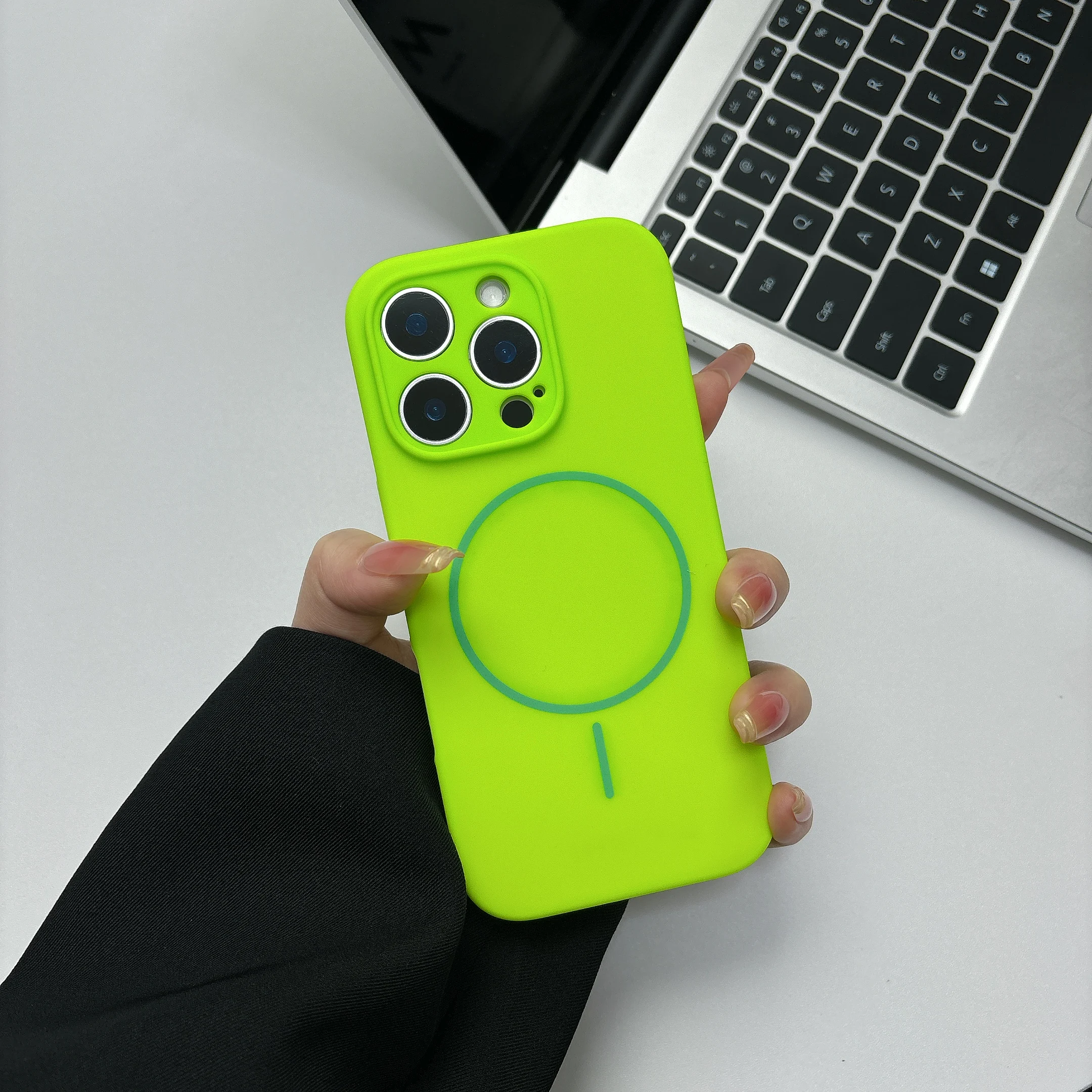 Vibrant Liquid Silicone Fluorescent Phone Case with Magsafe Compatibility