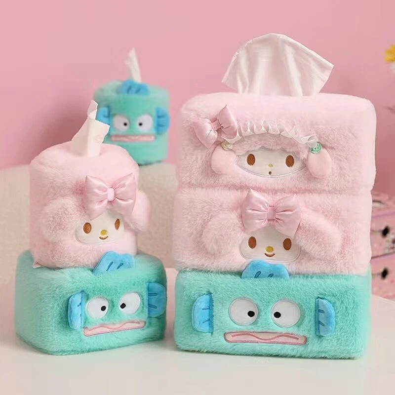 

Кавайный Sanrio Мультфильм HelloKitty Mymelody Cinnamoroll мягкий милый креативный плюшевый тканевый чехол для дома гостиной машины коробка для салфеток