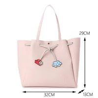 Disney Co Branded Big Opening Women Handbag PU Leather Mickey Donald Duck Drawstring Handheld College Girl Shoulder Backpack 2