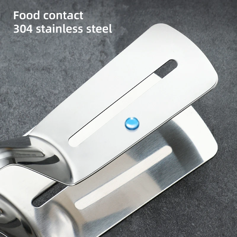 Stainless Steel Steak Clip Pancake Barbecue Spatula Clip BBQ Tongs Frying Fish Spatula Bread Household Kitchen Tool