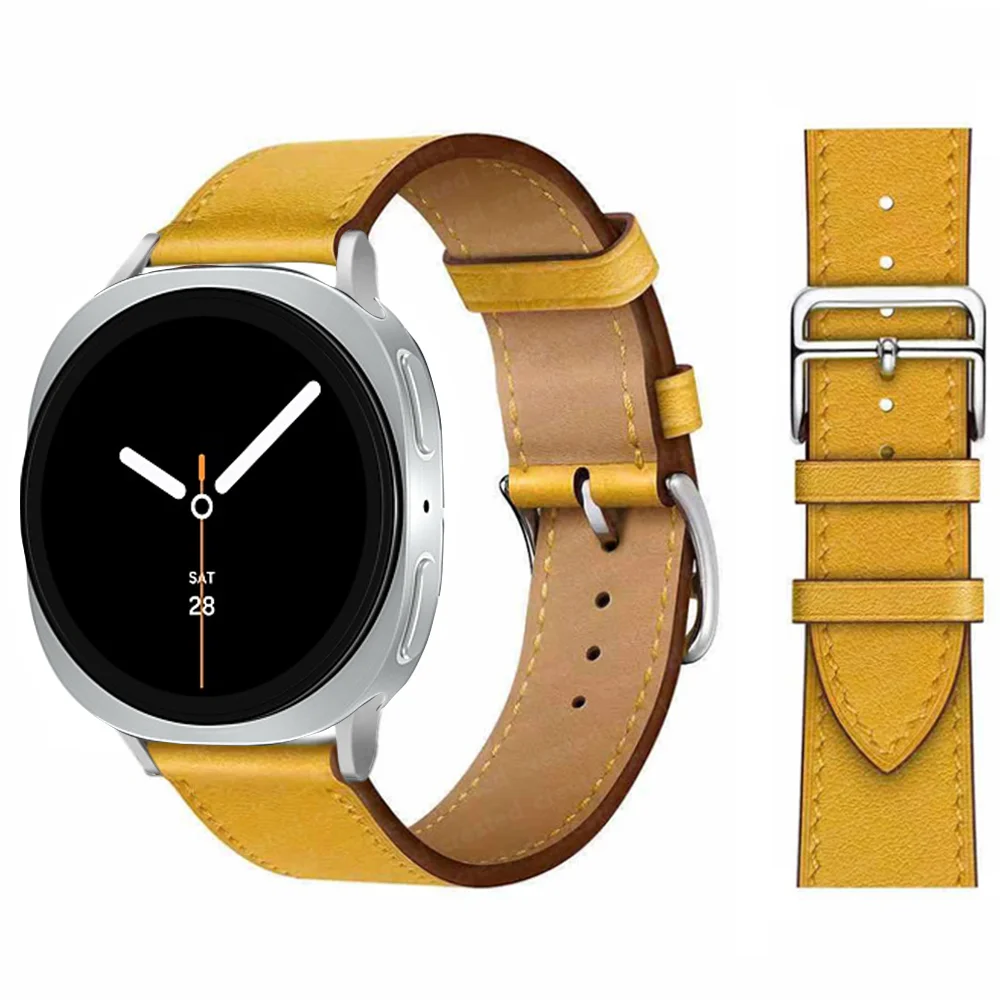 Premium Synthetic Leather Strap for Smartwatch - Elegant Bracelet with Connector