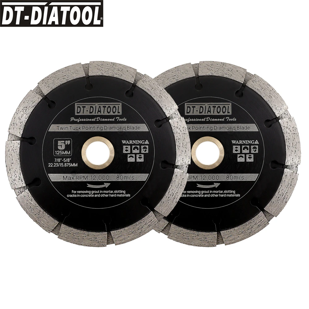 dt-diatool-2pcs-diamond-sintered-slotting-holes-saw-blades-dia125mm-core-holes-for-mortar-granite-marble-core-holes-cutting-disc