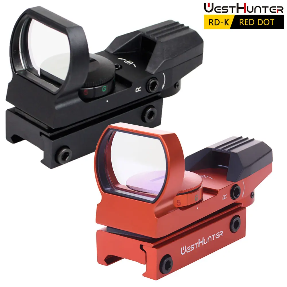 Westhunter Rd-K Compact Hunting Red Dot Scope Red & Green 4 Reticoli Mirini Ottici Tattici Reflex Per Binario Da 20Mm