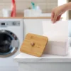 Acrylic Dryer Sheet Holder Container for Laundry Room Dryer Sheet Dispenser Laundry Room Organization Jars with Bamboo Lid 2