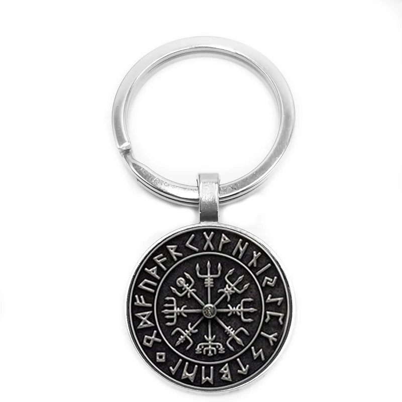 2019 New Vegvisir Viking Compass Glass Cabochon Keychain Car Key Ring Jewelry Pendant Gift | Украшения и аксессуары