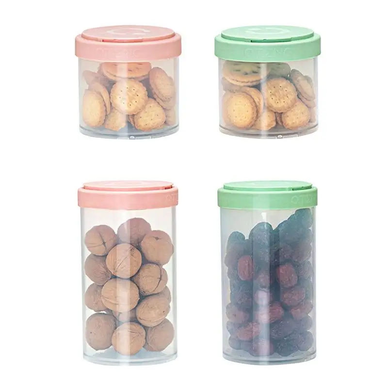 

4Pcs Food Storage Container Set Kitchen Organizer Multigrain Tank Airtight Leakproof Dry Food Sugar Dispensers Dried Sealed Jars