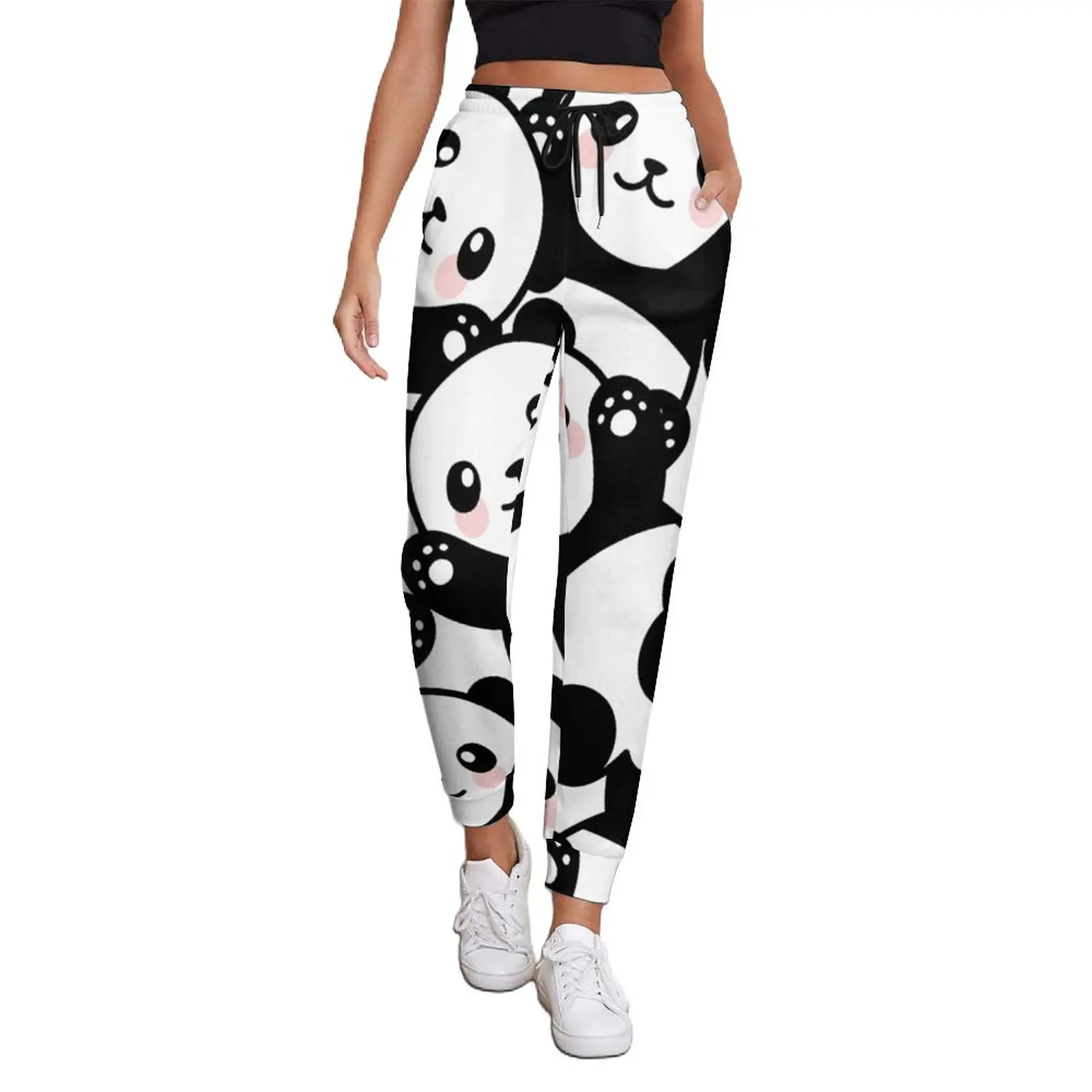 

Cartoon Panda Jogger Pants Cute Animal Print Casual Oversize Joggers Autumn Ladies Custom Streetwear Trousers
