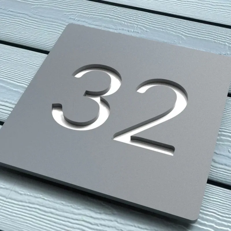 Personalised Modern Contemporary 3D Exterior House Numbers Sign Matte Black/Grey White Outdoor House Plate Door Number Plaque House Number Signs Door Signs House Numbers House Wall Plaques Number Plate