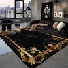 Luxury Black Golden Carpets Retro European Living Room Carpet Hotel Hall Sofa Area Floor Mat Hallway Room Doorway Large Rugs 2