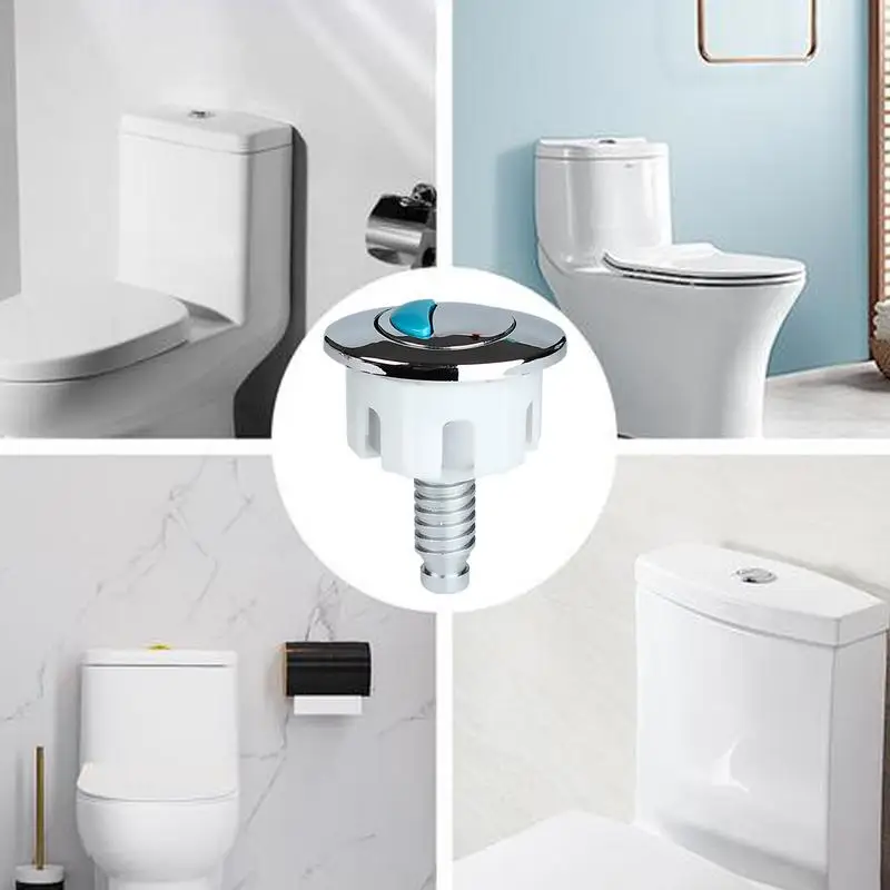 Toilet Push Button Replacement Toilet Double Push Button Round Flushing Rustproof Replacement Wire Control