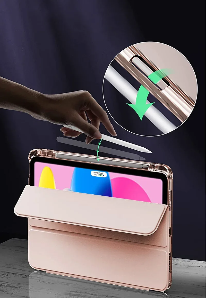Magnetic Flip Case with Pencil Holder and Auto Wake/Sleep
