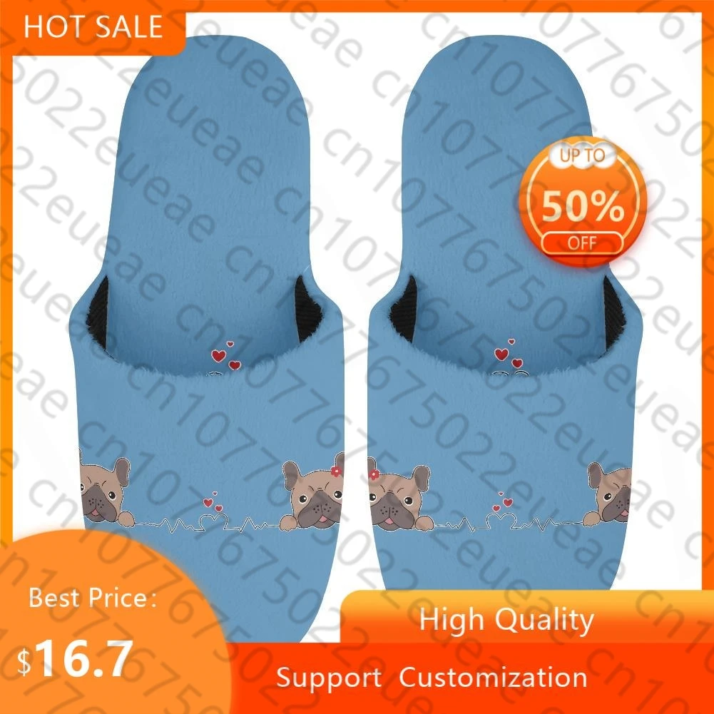 

Мягкие плюшевые хлопковые слипоны для мужчин, зимняя теплая обувь для дома с милым рисунком собаки, домашняя нескользящая обувь для спальни