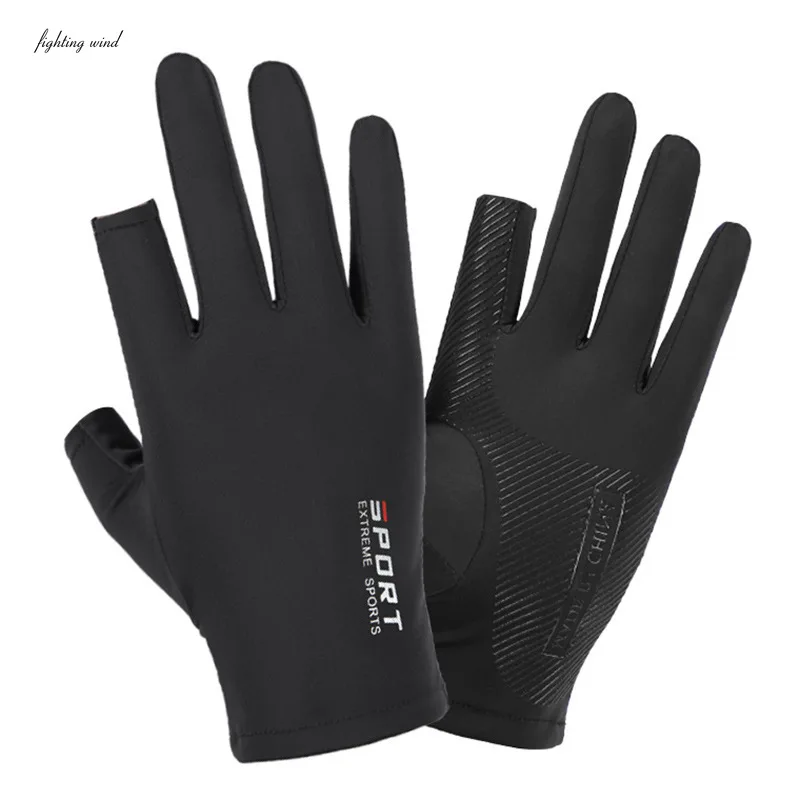 Cycling Gloves Gym Gloves Compression Gloves Ice Silk Half-finger Cycling Gloves for Men and Women Outdoor Sports Fitness Driving Fishing High-elastic Comfortable Sunscreen