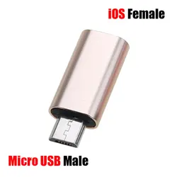 Universal Micro USB Type - C to Lightning Charging Adapter Plug (Micro to iOS Gold)