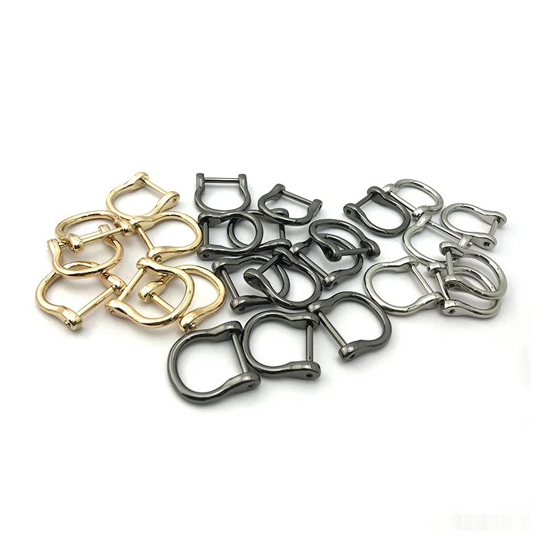 

6piece Metal Detachable Open Screw D Ring Buckle Removable Shackle Clasp for Leather Craft Bag Handbag Handle Shoulder Webbing