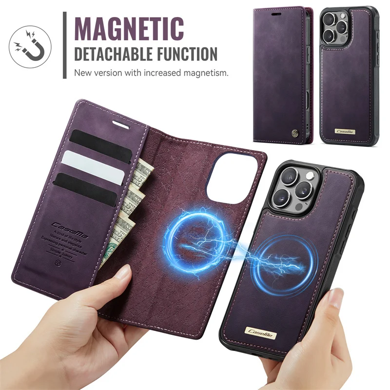 Étui portefeuille en cuir pour iPhone 17, 16, 15, 14, 13 Étui portefeuille en cuir pour iPhone 17, 16, 15, 14, 13