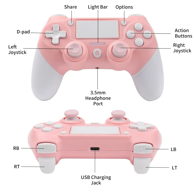 BT   Ʈѷ, PS4 / PS4 Pro / PS4  ܼ  е ̽ƽ, 6  ̷ν, 3.5mm  