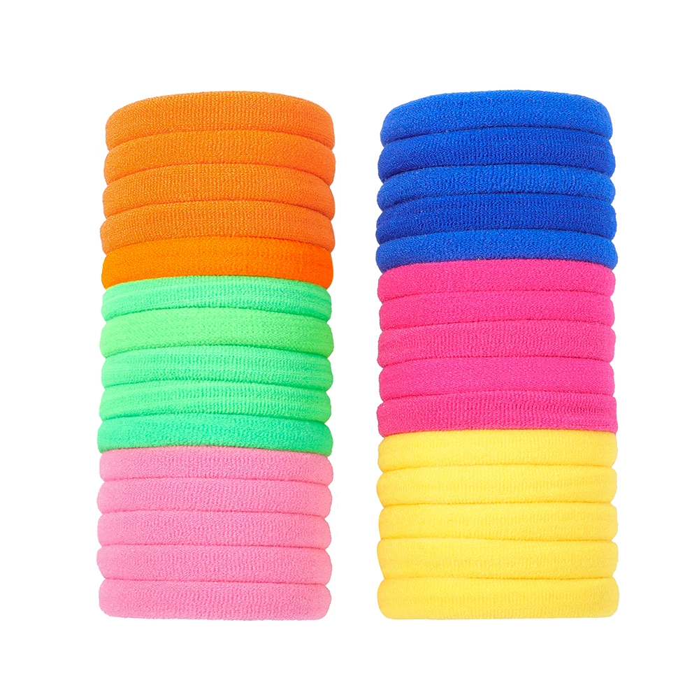 30Pcs/Set Women Elastic Hair Bands Girls Colorful Nylon Rubber
