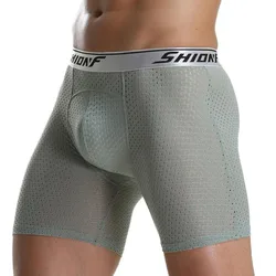 Mesh Long Style Men Super Big Super Larger Size 7XL 8XL Men's Male Boxer Underwear Comfortble Colors Cotton Blue Red Option