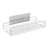 Shower Wall Shelf Punch Free Shower Shelf Black White Storage Suction Basket Storage Rack Kitchen Bathroom Accessories MJ 5