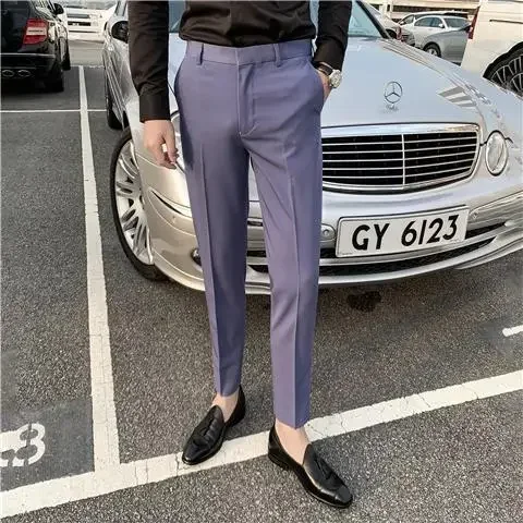 Pantalones de traje de talla grande para hombre, color negro, 9 pantalones cortos de verano para hombre, ropa de trabajo, pantalones de tela, ropa barata, oferta de moda 2024