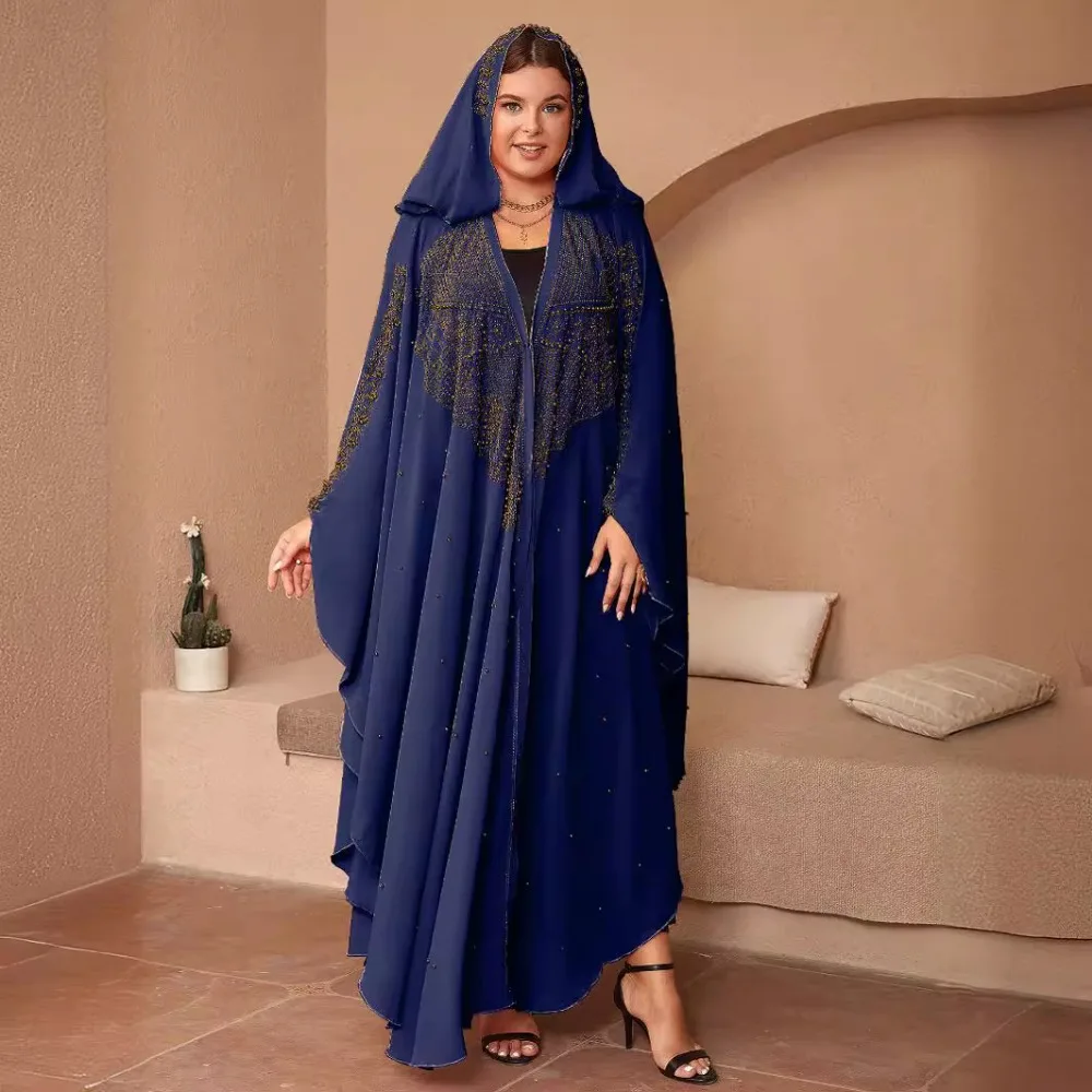 Kaftan Dubai Abaya Turkey Muslim Chiffon Maxi Dress Islam Clothing African Dresses for Women Boubou Robe Djellaba Femme 2024