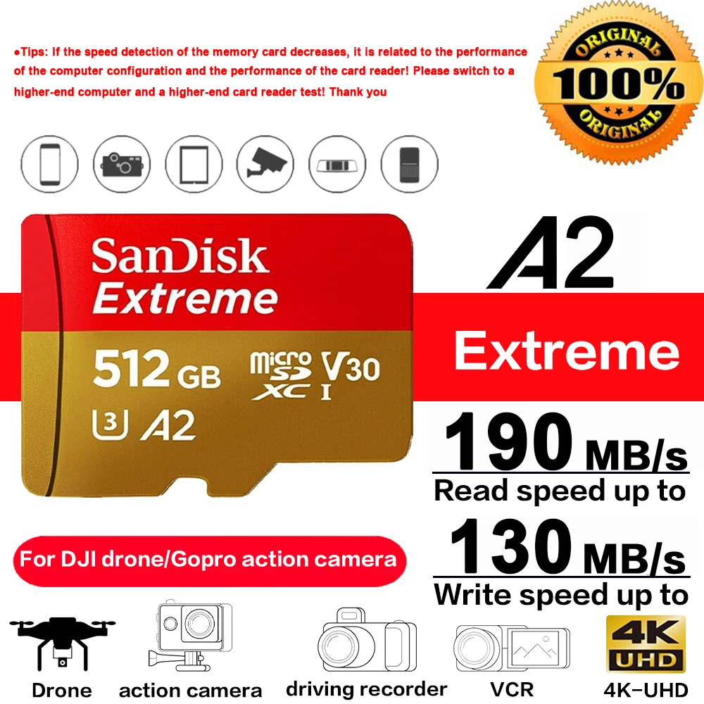 ByteFest Scheda Micro SD 512GB + Adattatore | UHS-I U3 V30 A1 | Per Video 4K, Drone, Dashcam E Console
