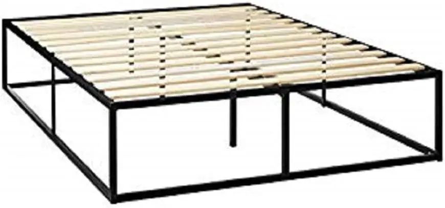 

Base con somier de madera, de perfil bajo, para cama, Modern Studio pulgadas, base para colchón, Acero, Negro