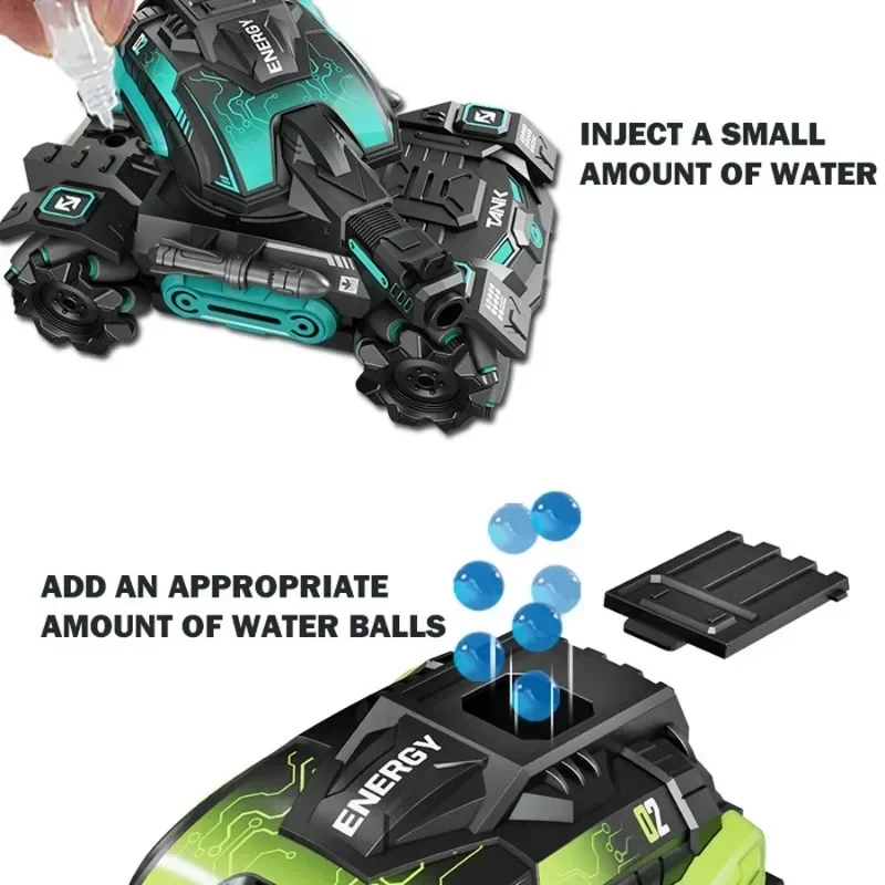 Gesture sensing remote control spray car 2.4G four-wheel stunt launch water polo tank car boy machine armour game toy car 5