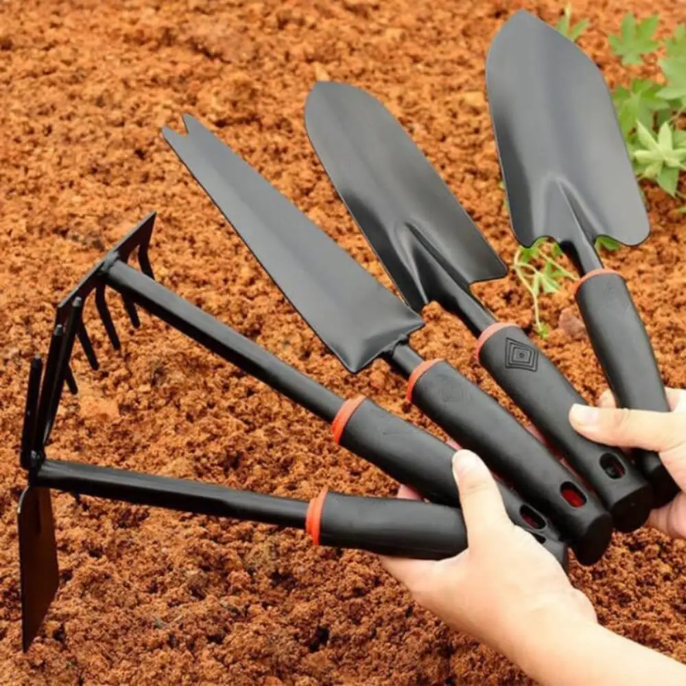 Garden Tool Set, 6 PCS Heavy Duty Gardening Tool Set with Rubber , Rake Shovel Outdoor Hand Tools Set, Comb Gifts for Se