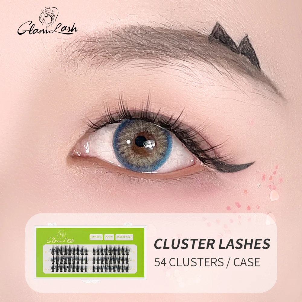 

GLAMLASH DIY Clusters Lashes Extension Volume Self-Adhesive Eyelashes Natural Soft Segmented Eyelashes Fake Bundles Eyelash