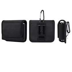 Nylon Belt Clip Case Men Waist Bag Cover Holster Pouch - Moto Razr 60 (Black)