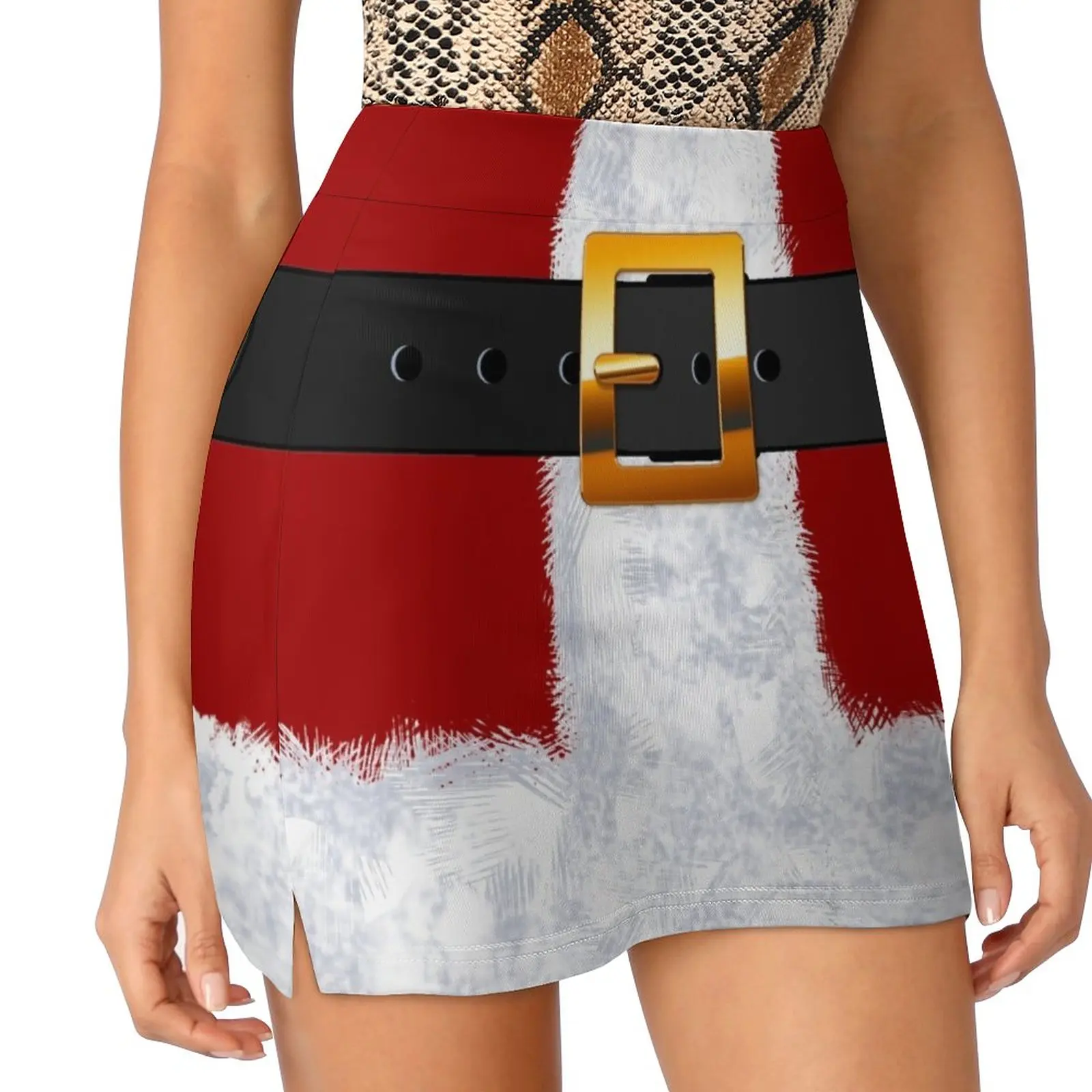 Santa Claus Suit Fashion Statement Light Proof Trouser Skirt Short skirt woman