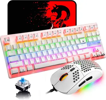 MAMBASNAKE x ZIYOU LANG Mechanical Gaming Keyboard K2 Blue Switch Mini 82 Keys Wired Rainbow LED Backlit Keyboard 1