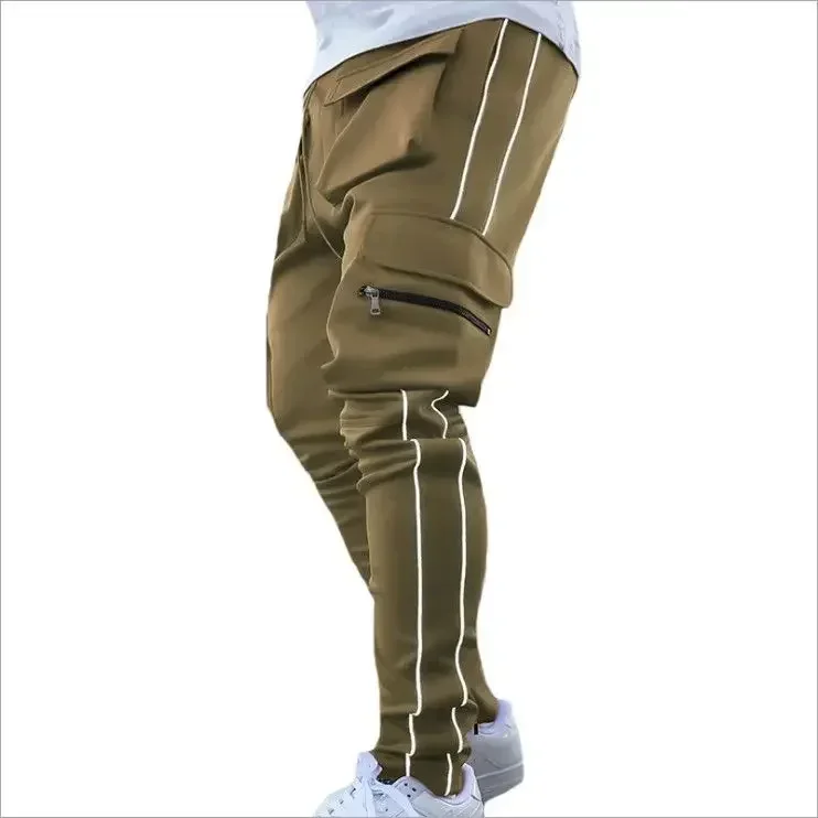 thumbnail image 1 of Pantalones de hombre con múltiples bolsillos y múltiples bolsillos, pantalones cargo para hombre, pantalones de jogging ajustados y elásticos, pantalones holgados de licra, ropa de alta calidad, noved, 1 of 5