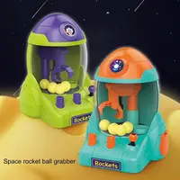 Children's Mini Grab Ball Machine Cartoon Rocket Rocker Clamping Bean Game Machine Puzzle mini maquina expendedora kids toys 1