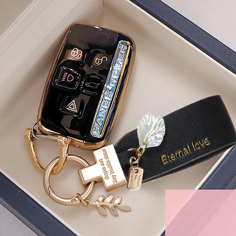 Plating TPU Car Key Case Cover Holder Shell Keychain for Land Rover Range Rover Sport Discovery 3 4 Elander 2 Evoque key case key case cover car key shell