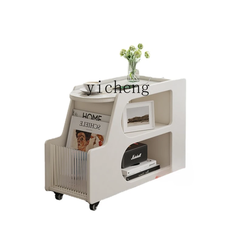 

ZC Smart Side Table Living Room Sofa Side Cabinet Home Small Apartment Rectangular Side Cabinet Side Cabinet Mobile Coffee Table