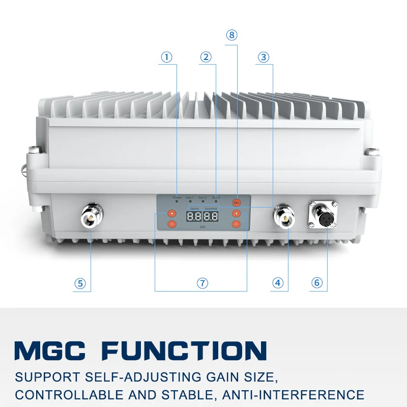 5W 10W 20W 고이득 95-105dB MGC 850 900 1800 1900MHz 신호 증폭기 2G 3G 4G 부스터 방수 증폭기 대형 건물용