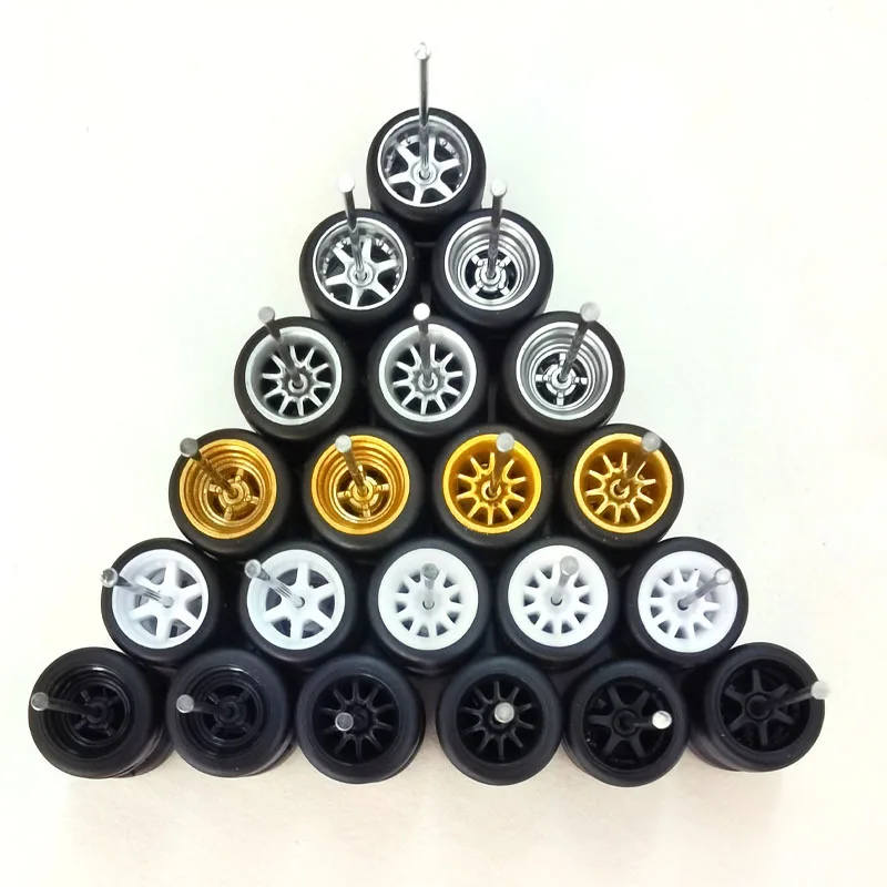 4PCS 1/64 Scale Alloy Car Model 5.2mm/10.8mm Size Rubber Tires + Wheels + Axles for Modified 1:64 Matchbox/Domeka/HW Model Cars 2 4PCS 1/64 Scale Alloy Car Model 5.2mm/10.8mm Size Rubber Tires + Wheels + Axles for Modified 1:64 Matchbox/Domeka/HW Model Cars 2
