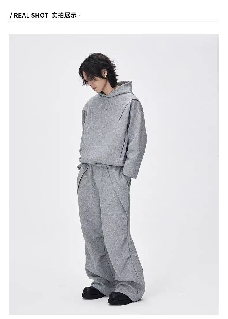 C  Loose leaf cutting hoodie space cotton polyester material embroidery logo casual minimalist cleanfit -