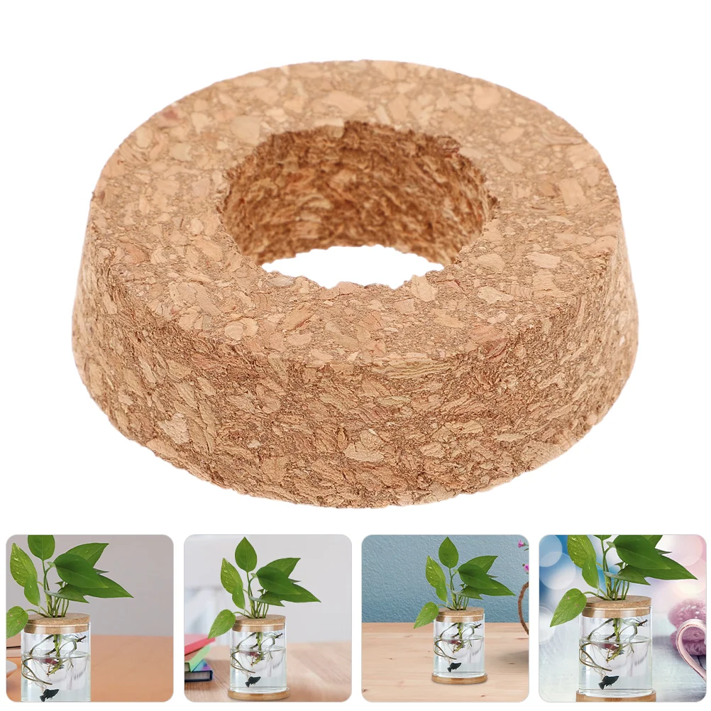 6 Pcs Plant Terrarium Micro Landscape Vase Wall Planter Cork Lid Supplies Hanging for Bottles Light Brown Hydroponic Ball Lids 2