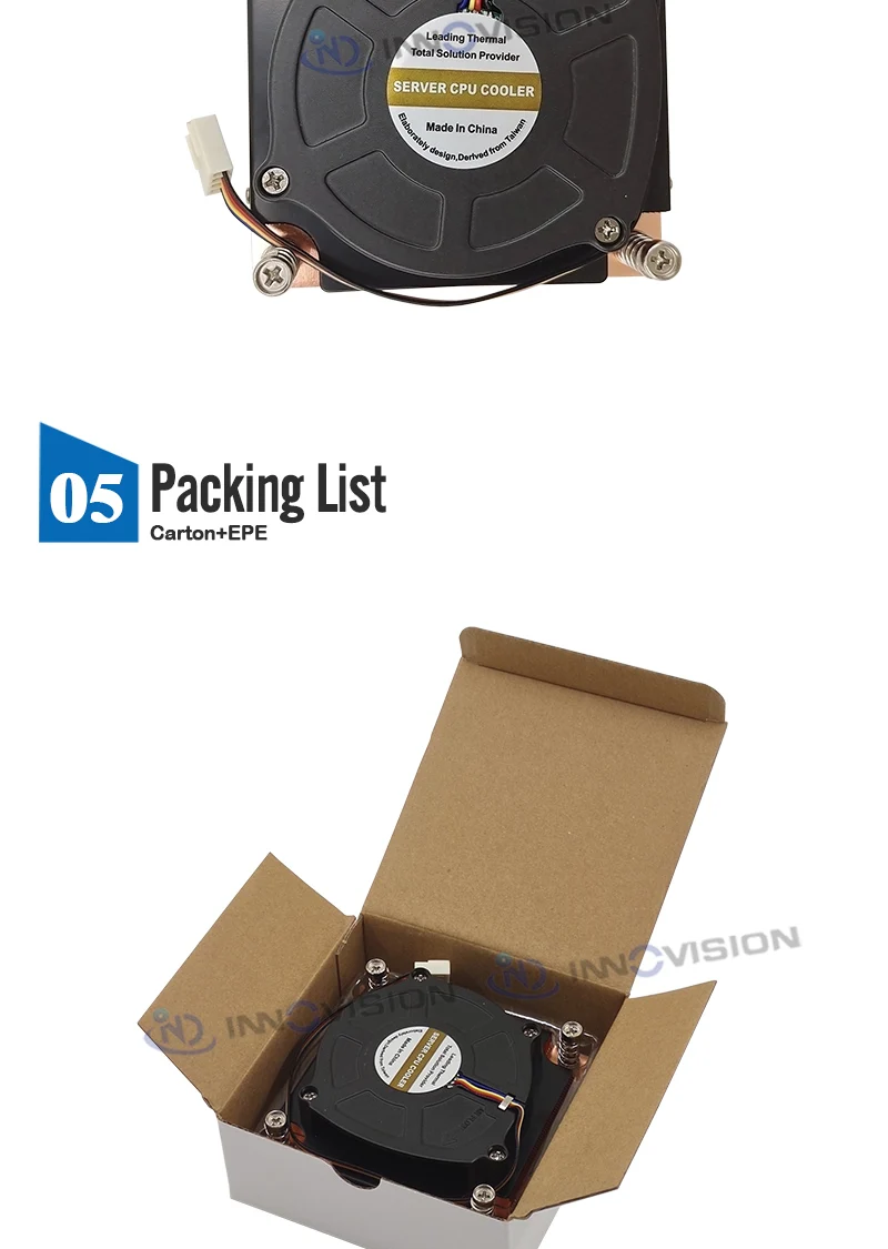 Cooler para Intel, LGA1700, 78x78mm, espaçamento de