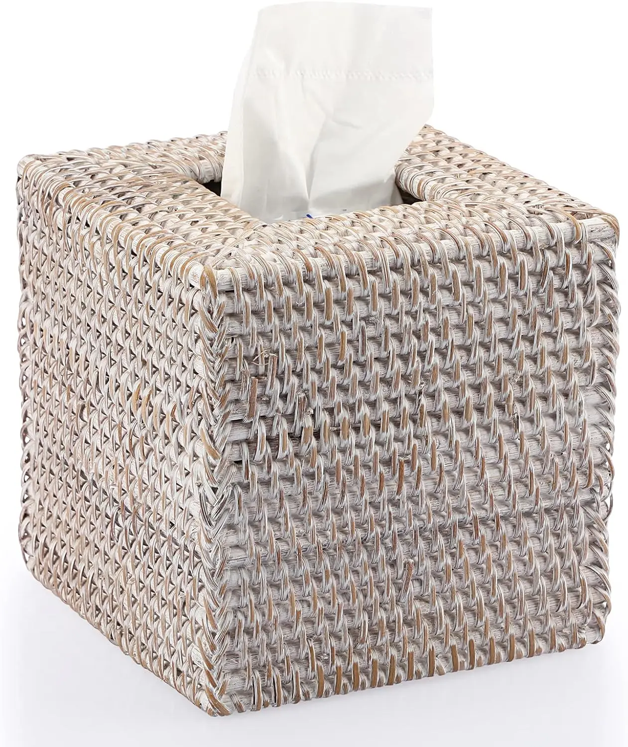 Rattan Nordic Square Tissue Boxes Storage Napkin Holder Paper Case Organizer Ornament Craft Desktop Tissue Holder Tissue Box 3